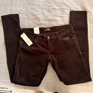 Aqua Black Corduroy Skinny Jeans size 28 length 32 NWT